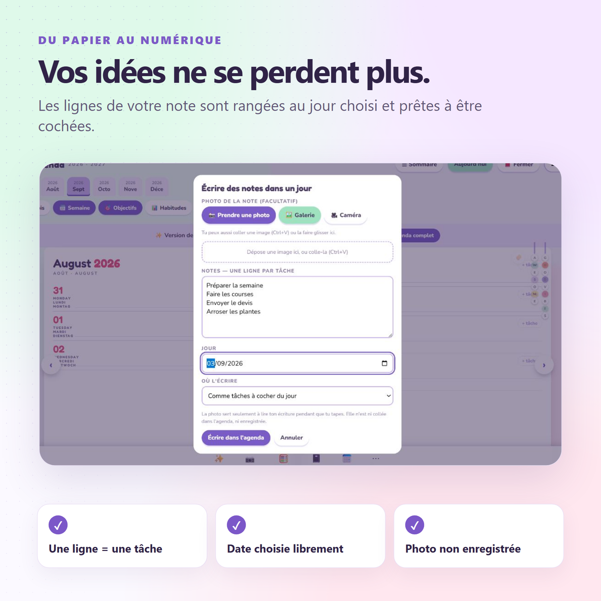 Agenda numérique 2026–2027 pour téléphone et ordinateur