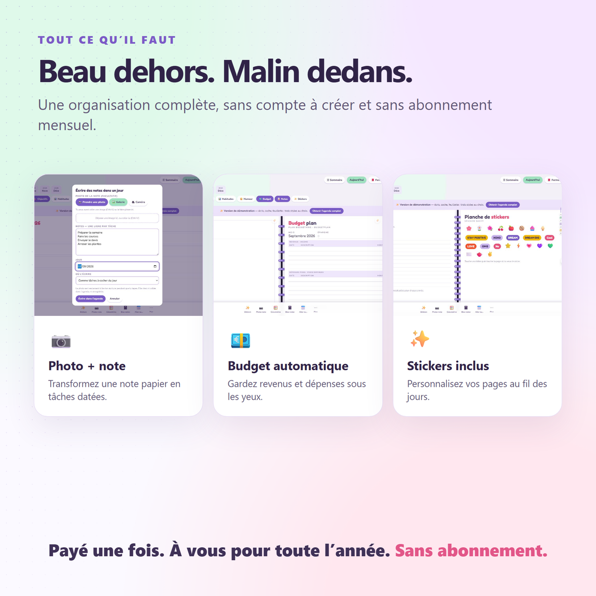 Agenda numérique 2026–2027 pour téléphone et ordinateur